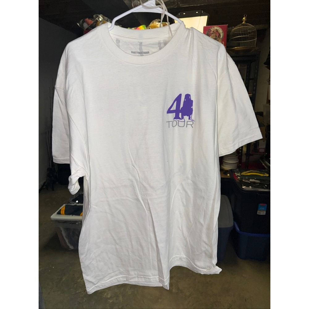 PARTYNEXTDOOR Sorry Im Outside 444 Tour 2024 White Graphic T-Shirt Mens XL